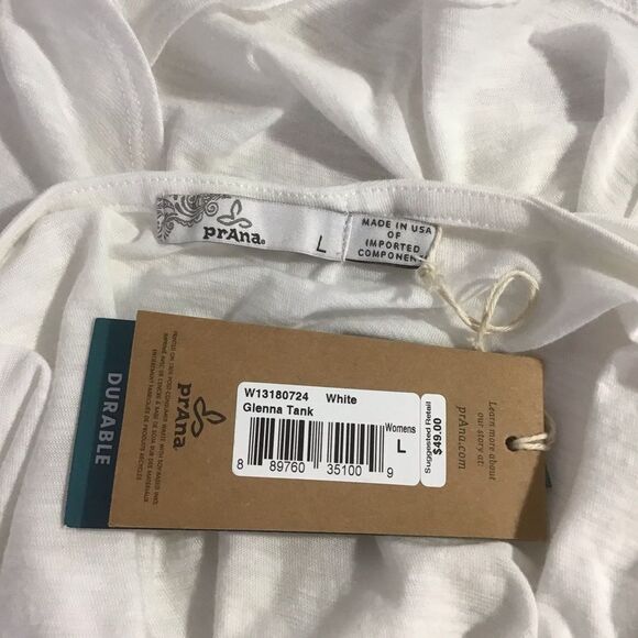 New Prana Glenna Tank Sleeveless Open Back Organic - Picture 3 of 7